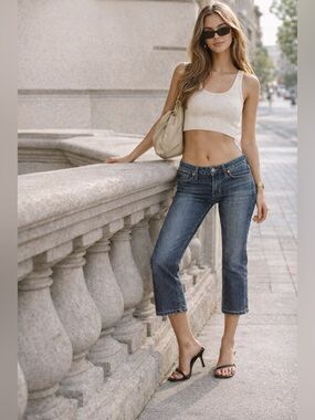 Citizens Humanity Women’s Kelly Crop Jeans 27 Low Rise Dark Wash Y2K Clean Girl